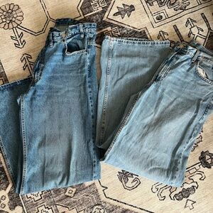 Zara Women's Light Blue Flare & Wide Leg Jeans